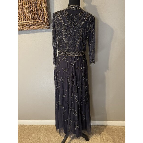 Pisarro Nights Jacket & Long Dress 6 Sequin Beaded Wedding Party Formal NEW $268 - Picture 9 of 16